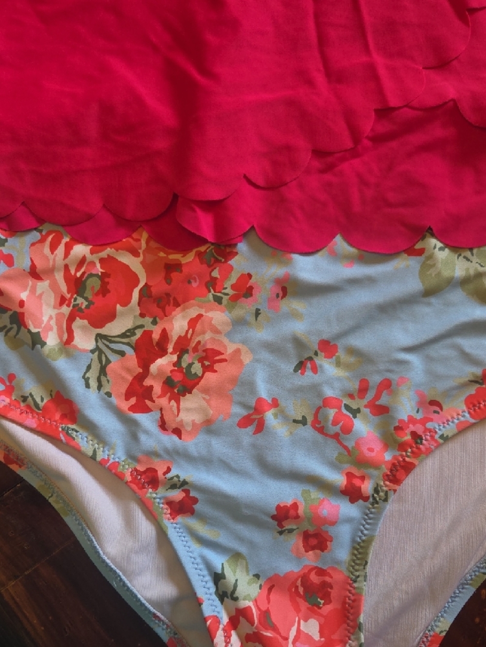 Bright Pink Floral Two-Piece Swim Set - Picture 5 of 7
